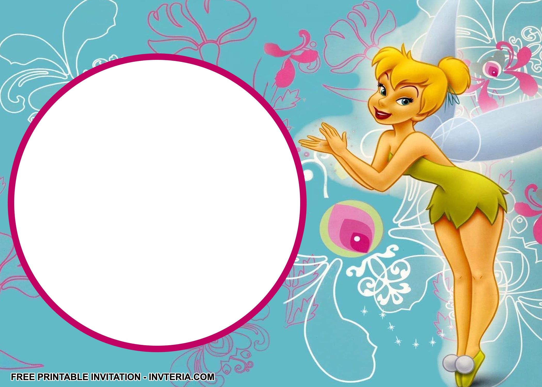 Free Printable Tinkerbell Invitation Template Printable Templates