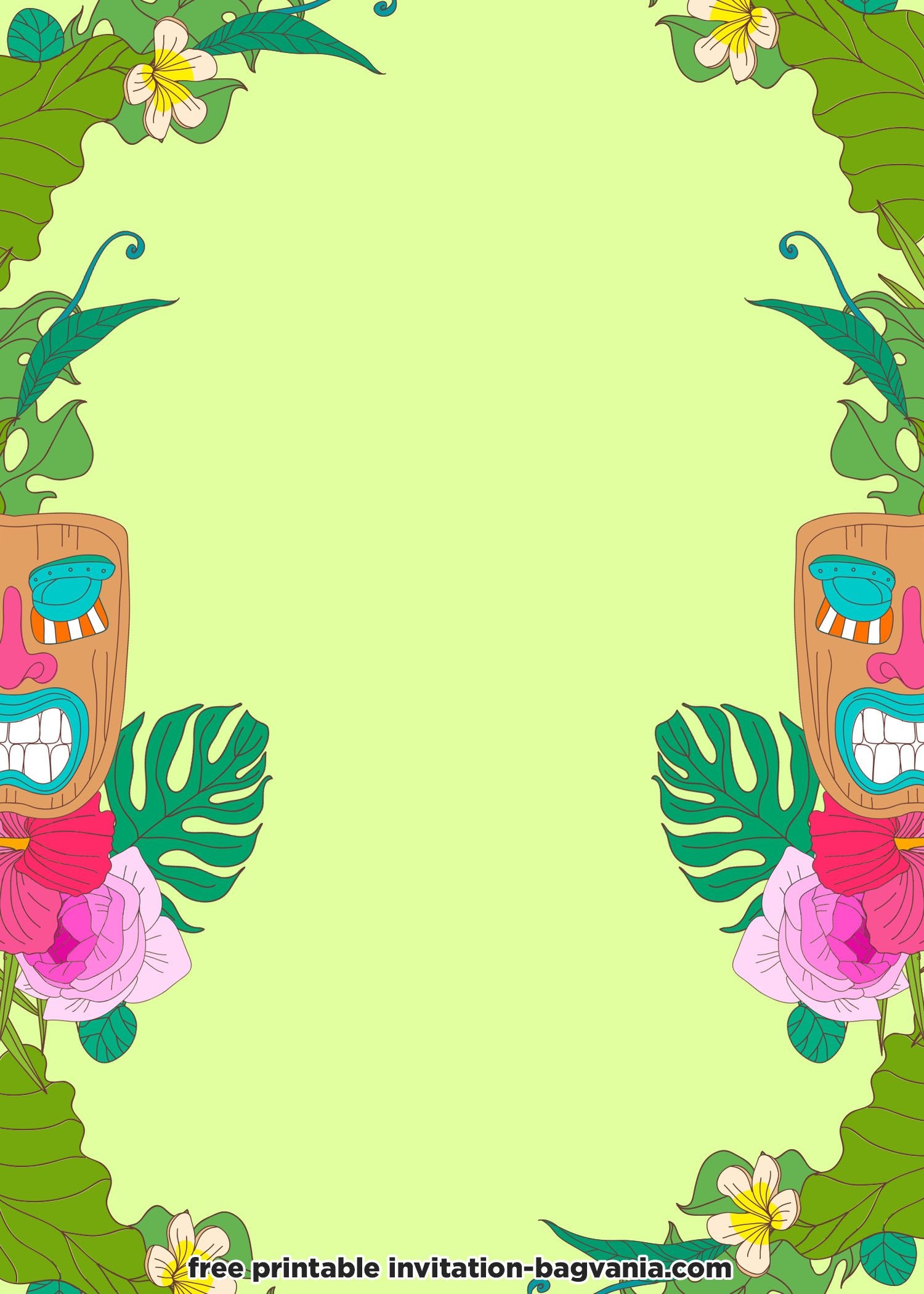 free printable tropical invitation template