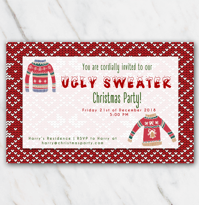 Free Printable Ugly Sweater Party Invitation Template Free Printable 