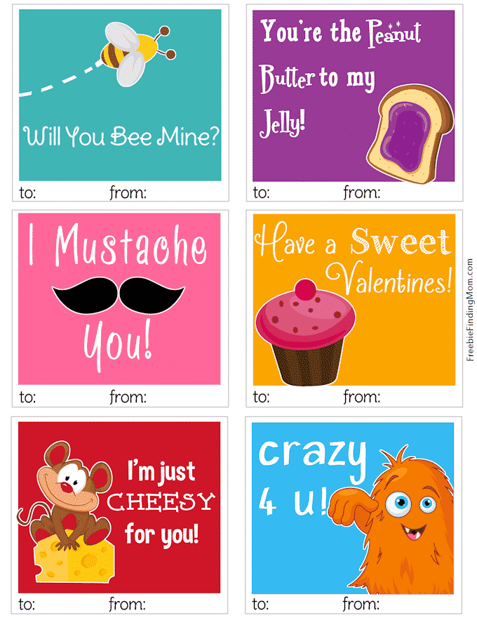 printable valentines cards kids free