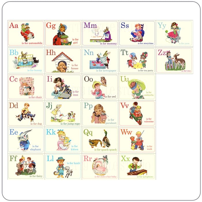 Free Printable Vintage Alphabet Cards Free Templates Printable