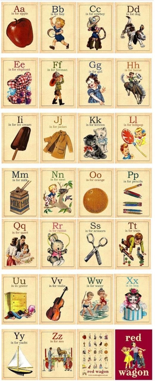 Free Printable Vintage Alphabet Cards Free Templates Printable