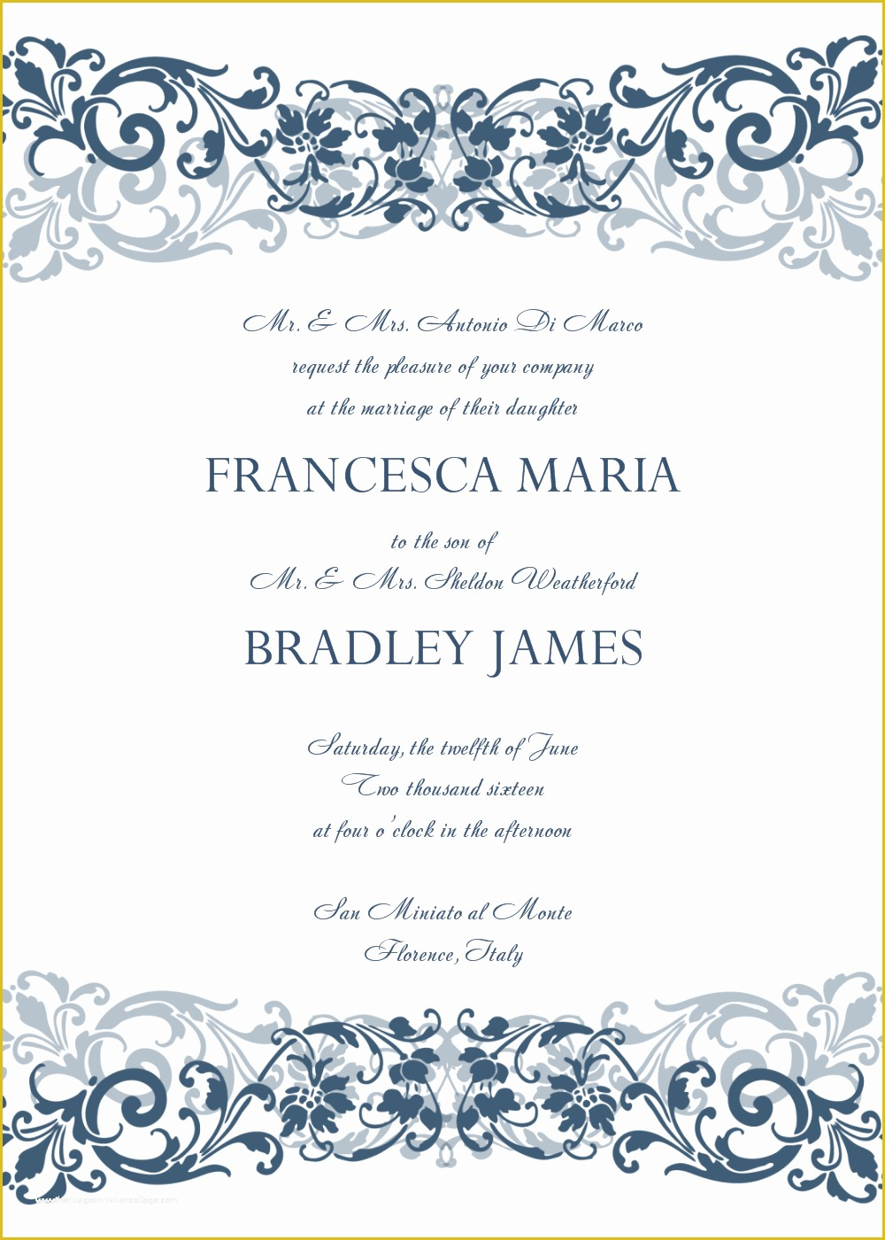 Free Printable Wedding Invitation Templates For Microsoft Word Of 