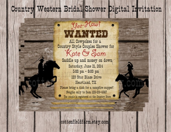 Free Printable Western Wedding Invitation Templates Free Templates 