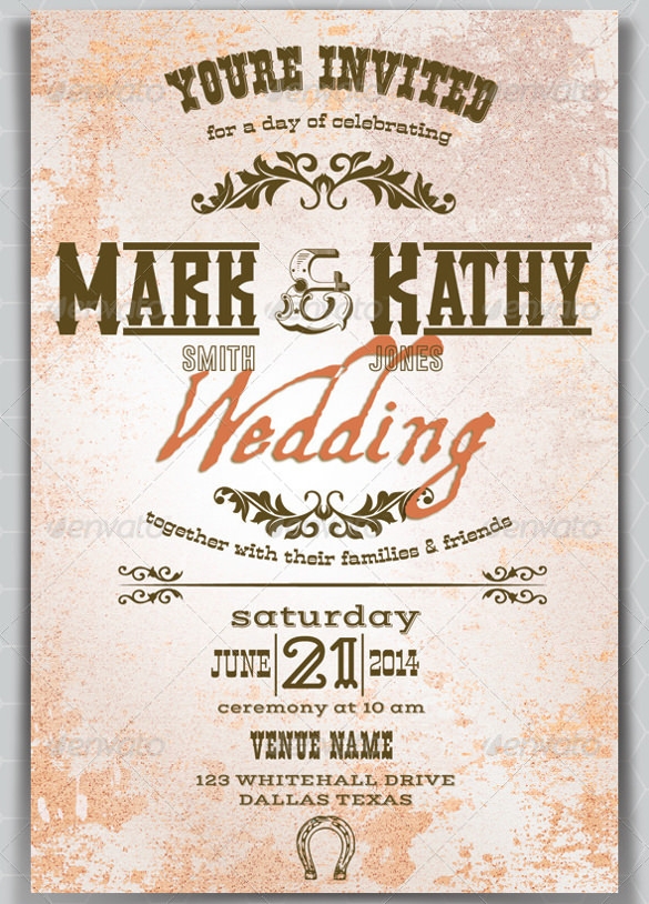 Free Printable Western Wedding Invitation Templates Free Templates 