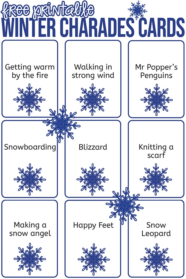 printable picture charades cards