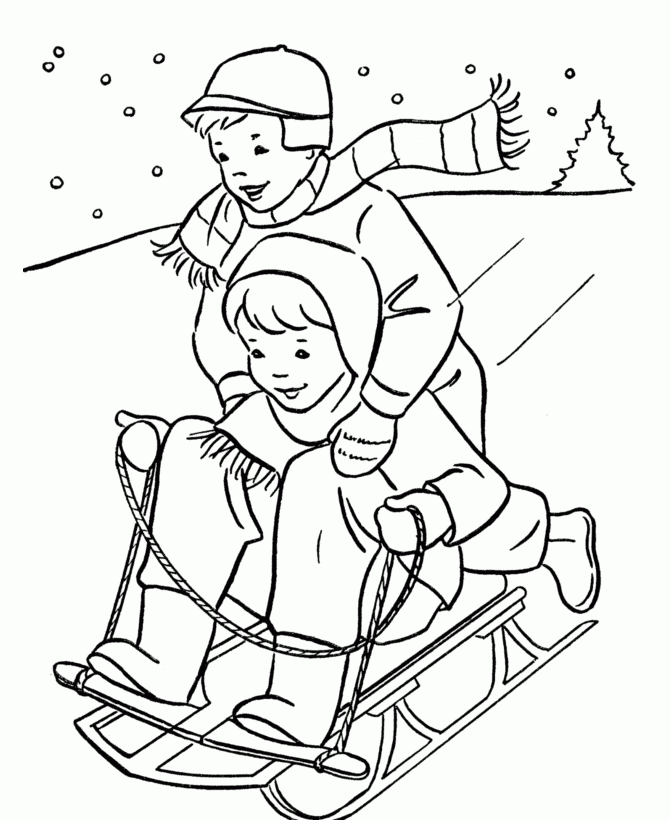 free winter color pages for kids