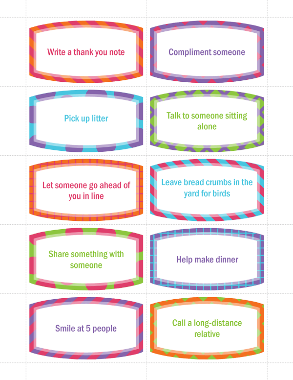 printable random acts of kindness cards