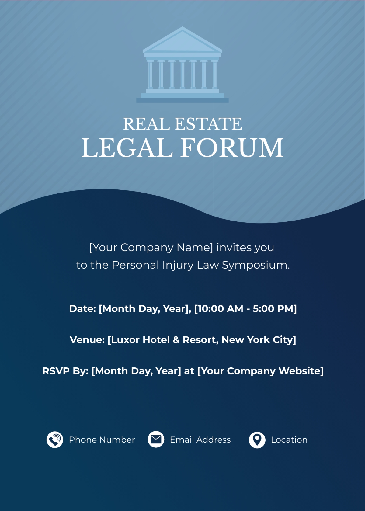 Free Real Estate Legal Forum Invitation Card Template To Edit Online