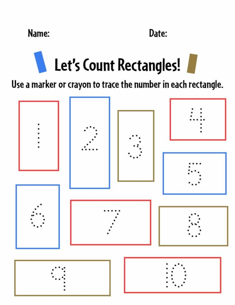 Free Rectangle Worksheets For Preschool The Hollydog Blog 