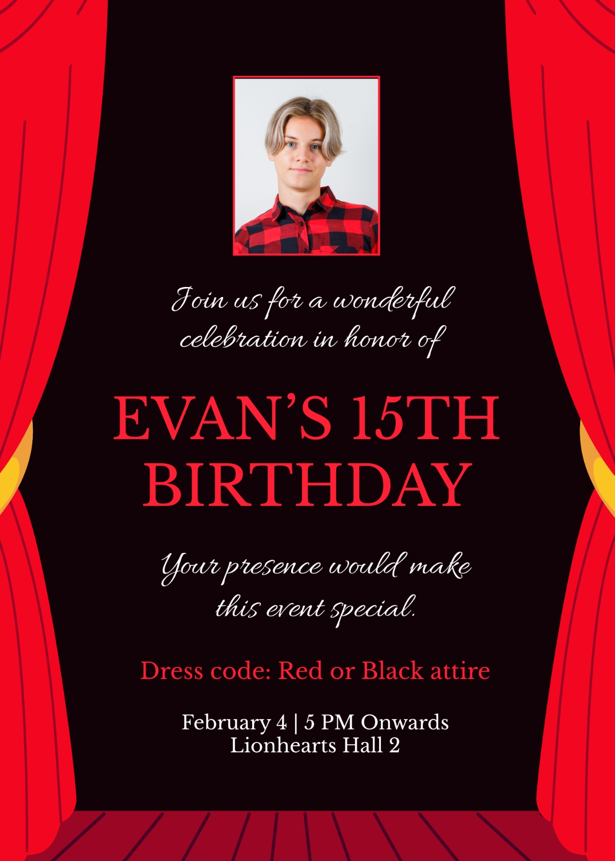 Free Red And Black Birthday Invitation Template To Edit Online