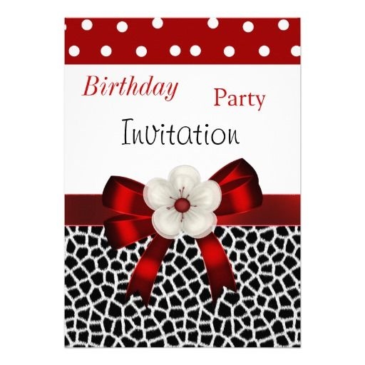 Free Red And Black Birthday Invitation Template