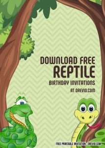 FREE Reptile Birthday Invitation Templates