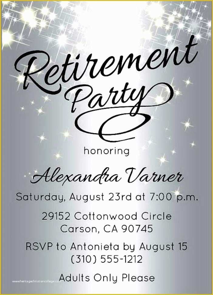 Free Retirement Flyer Template Word Of Retirement Party Invitation 