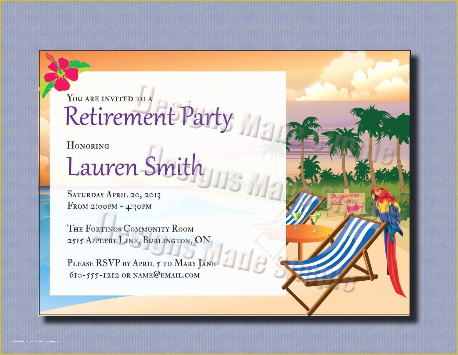 Free Retirement Party Invitation Templates For Word Of Free Printable 