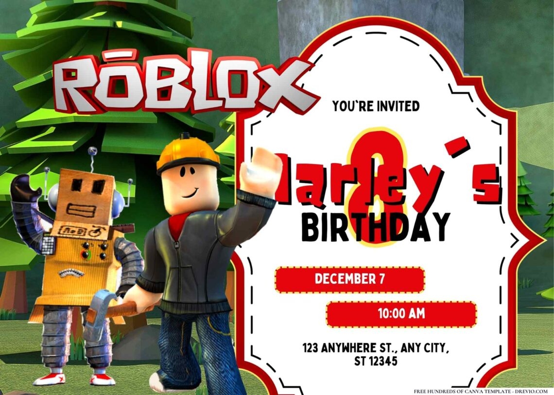 FREE Roblox Birthday Canva Templates 9 Download Hundreds FREE