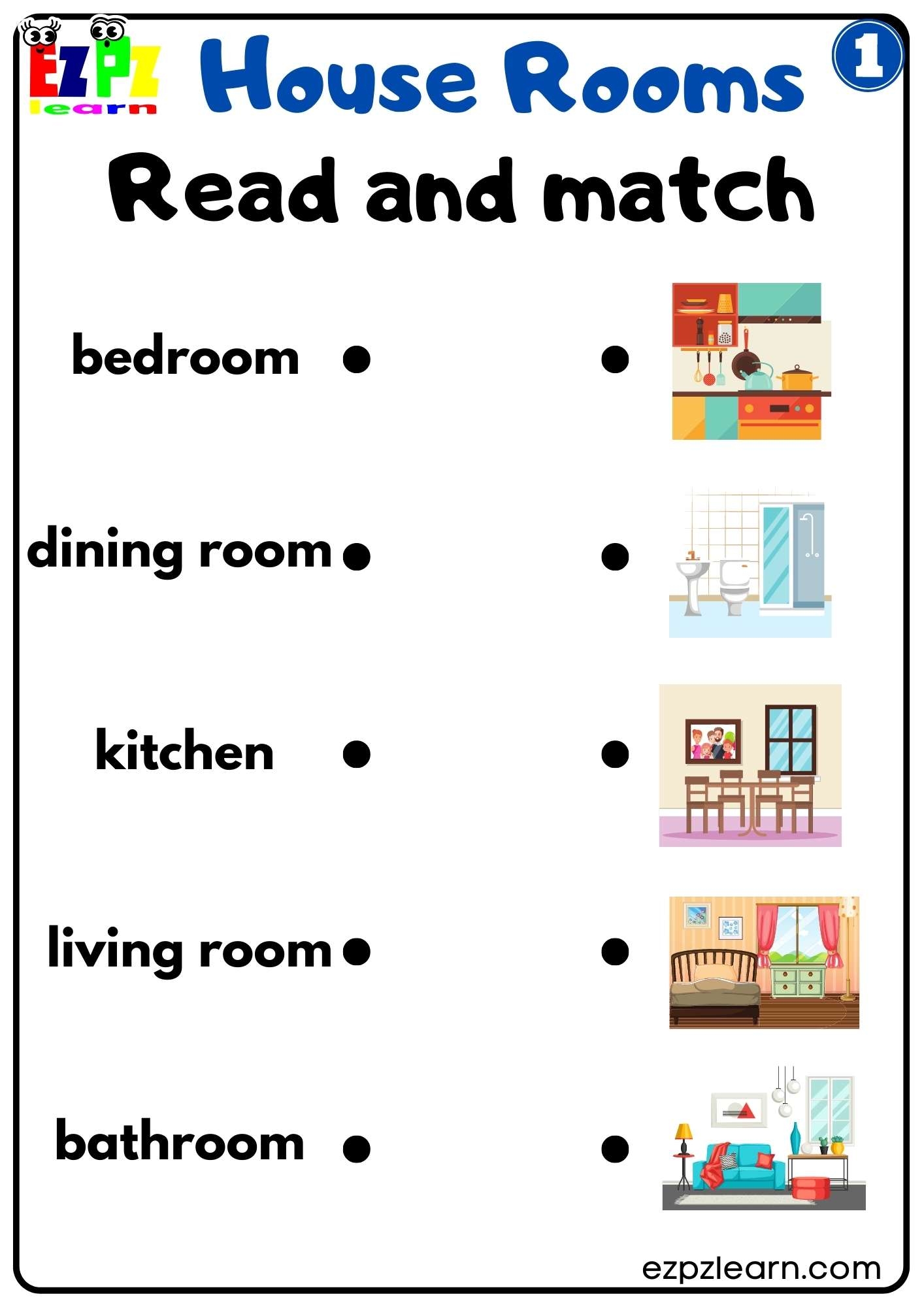 Free Rooms Of The House Worksheets Games4esl Worksheets Library