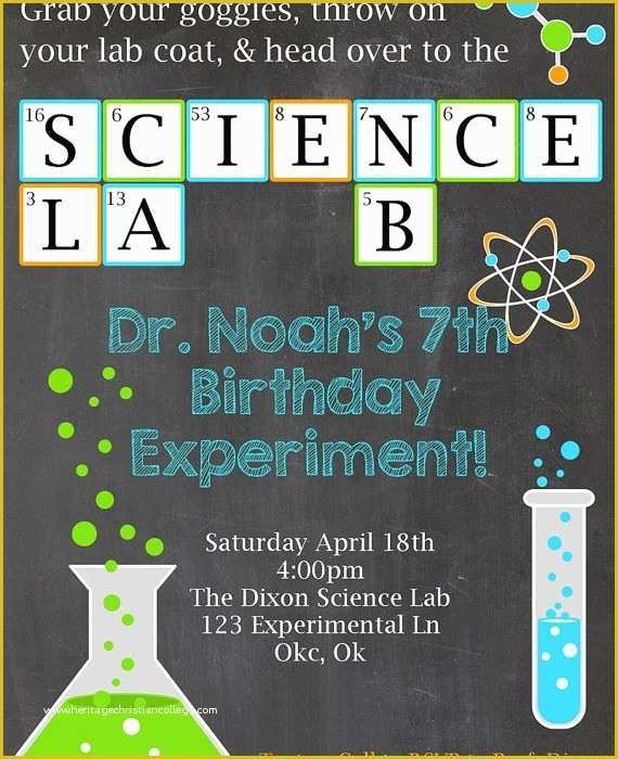 Free Science Birthday Party Invitation Templates Of Free Science