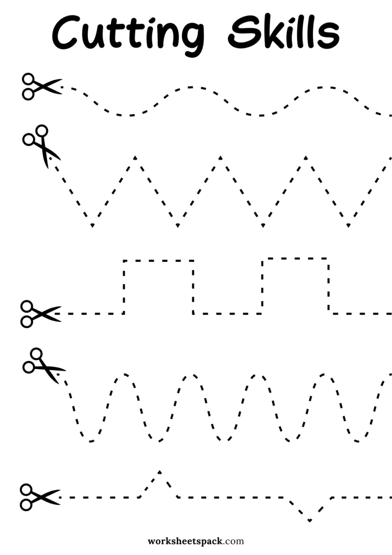 Free Scissor Skills Worksheets For Preschool Worksheetspack