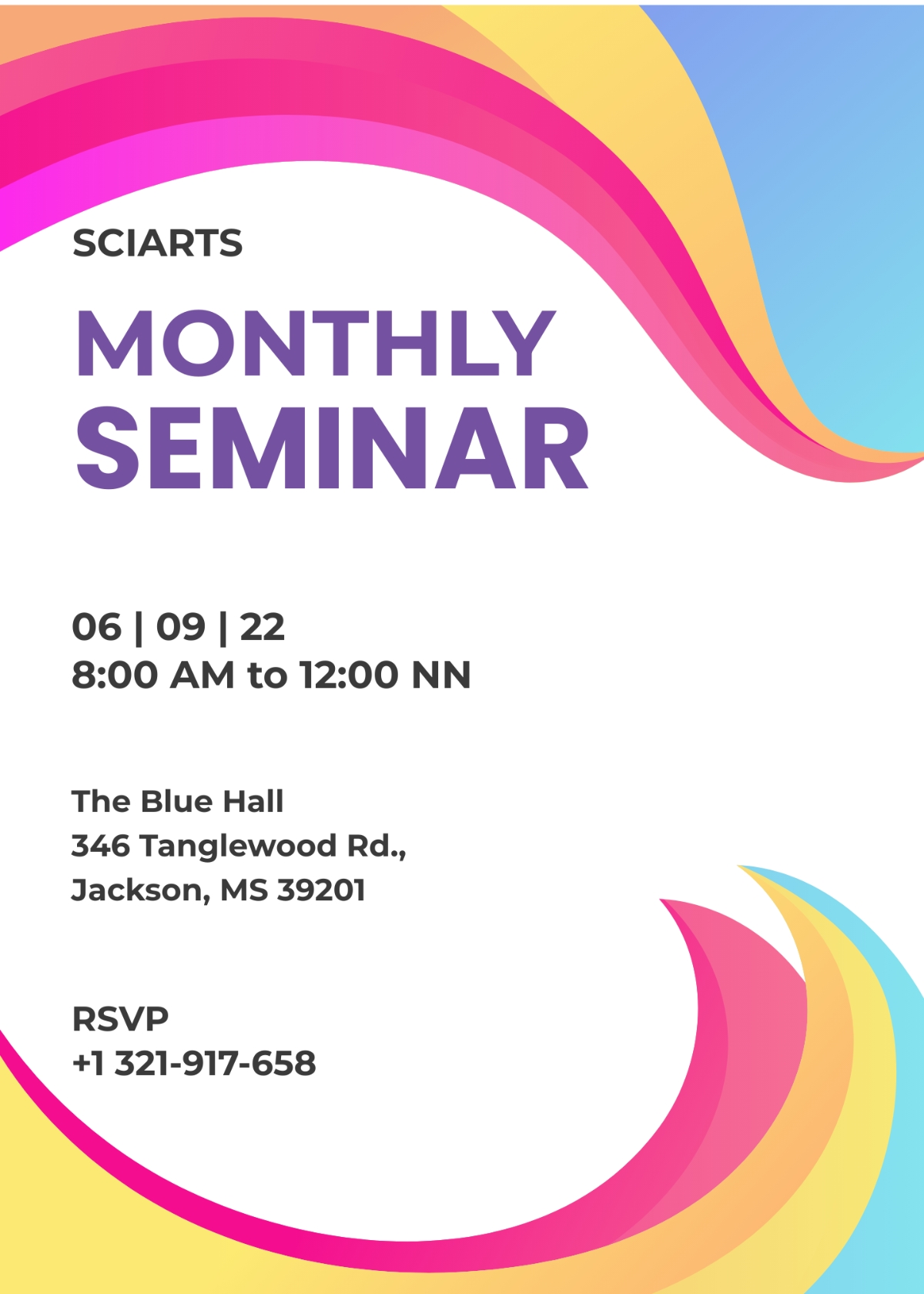 FREE Seminar Invitation Edit Online Download Template