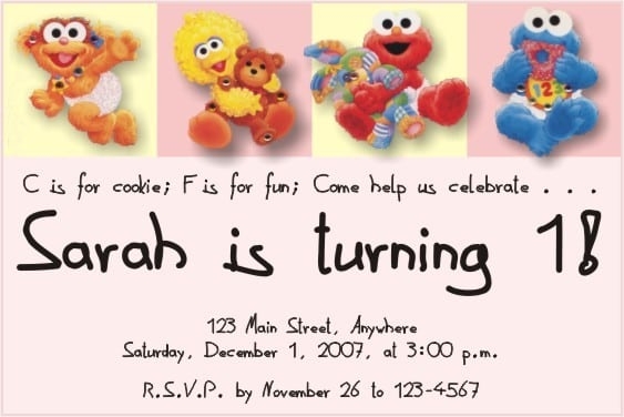 Free Sesame Street Invitation Template