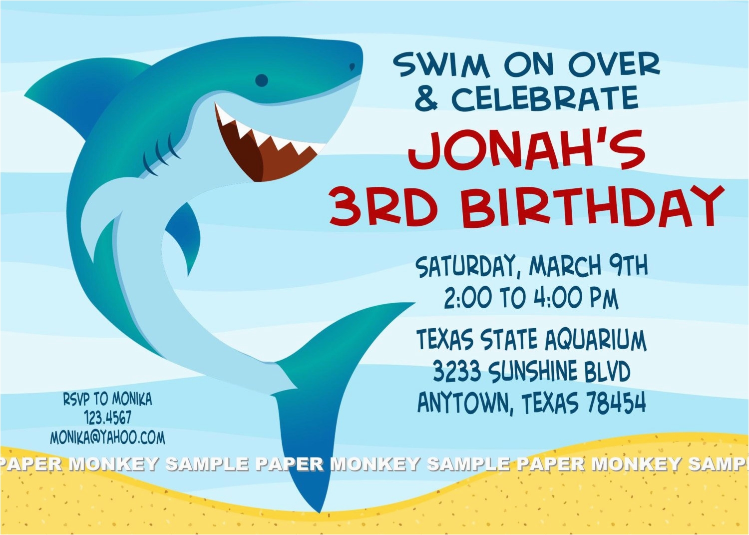 Free Shark Birthday Invitation Template Shark Birthday Party