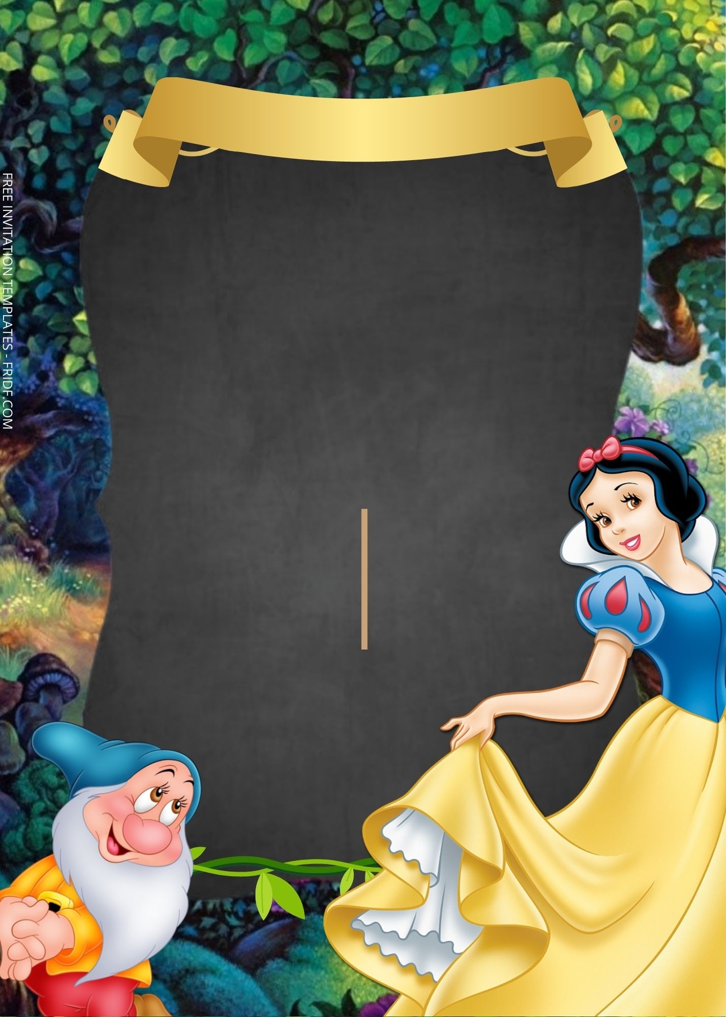 free snow white birthday invitation templates