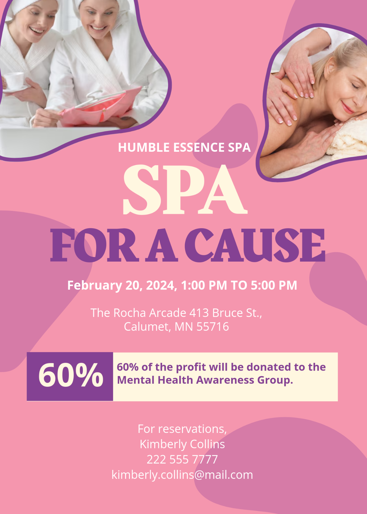 Free Spa Invitation Template To Edit Online