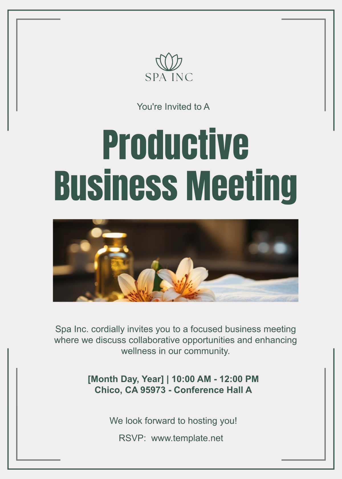 free spa invitation template