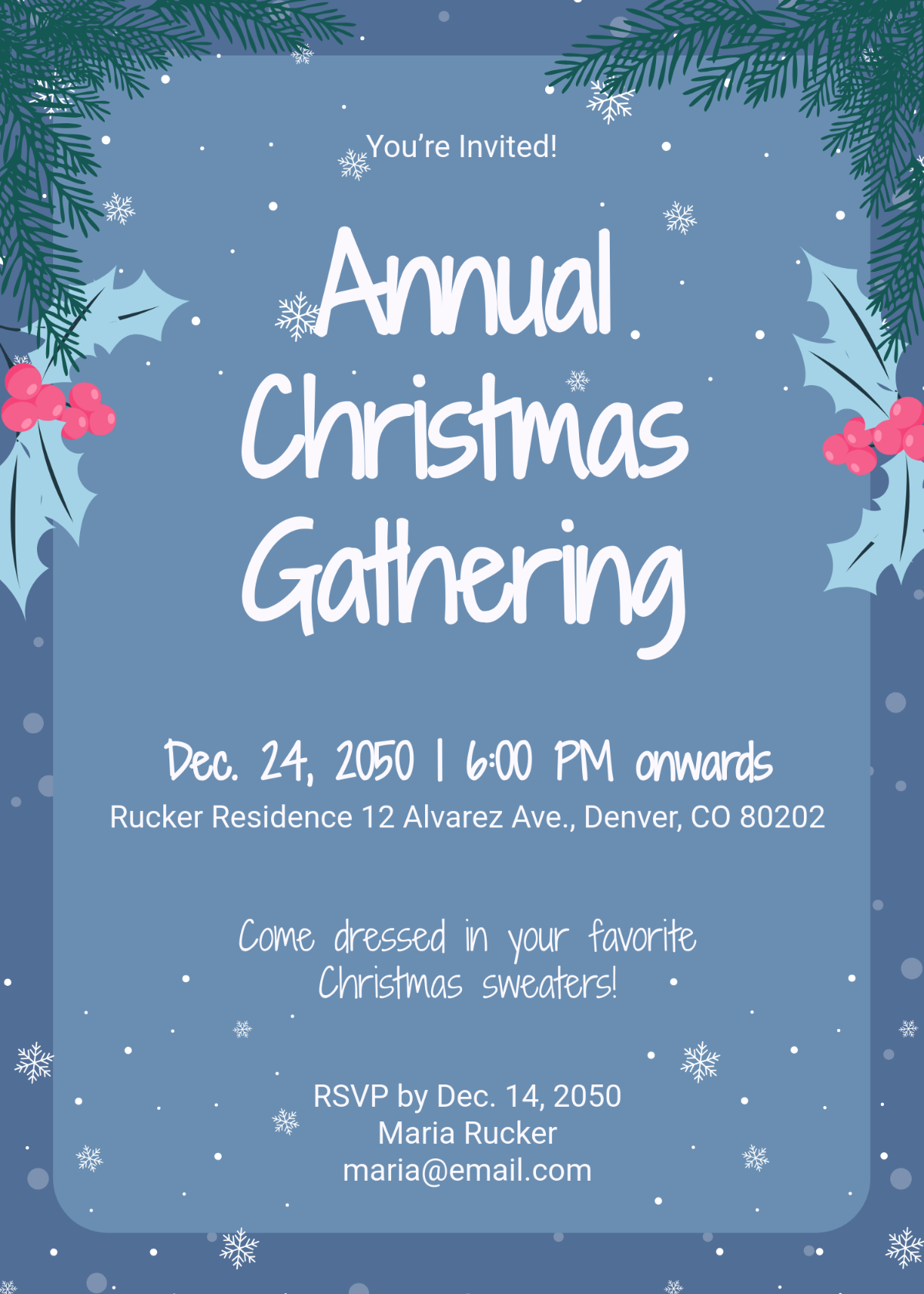 free snowflake invitation template
