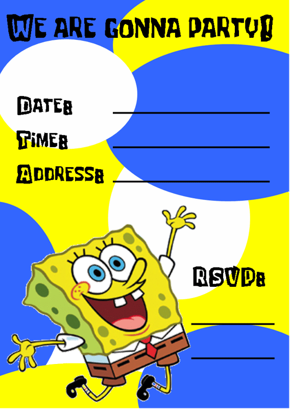 Free Spongebob Party Invitation Printable