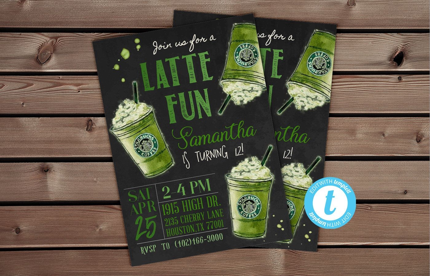 free starbucks invitation template