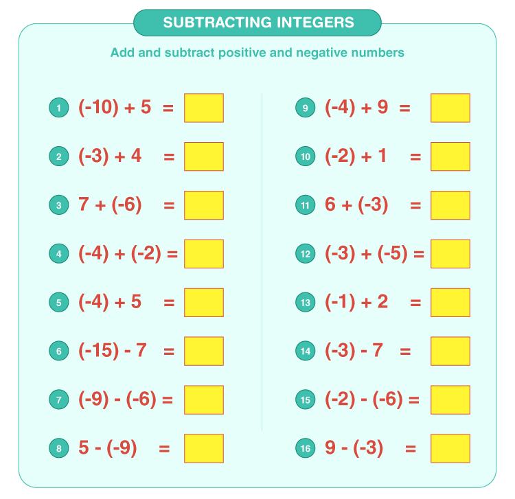 Free Subtracting Integers Worksheet Pdf Download Free Subtracting 