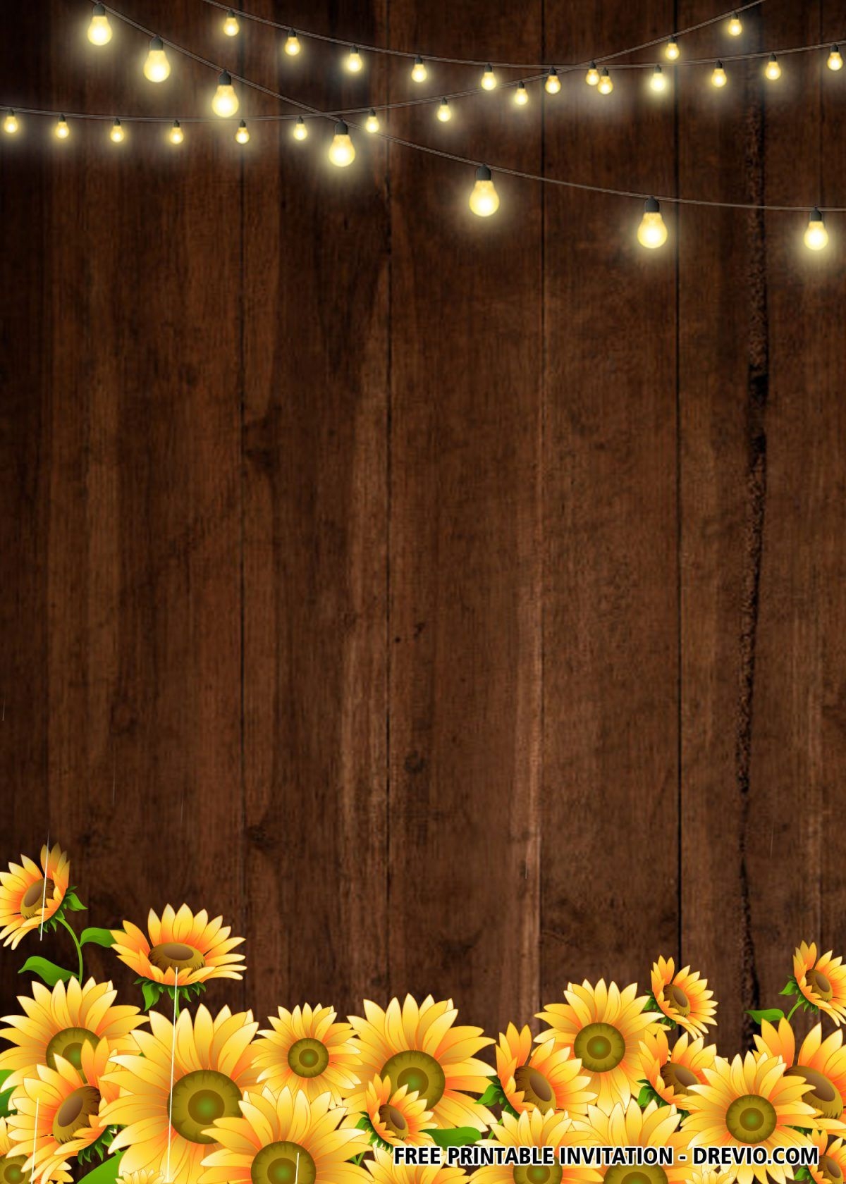 Free Sunflower Birthday Invitation Template