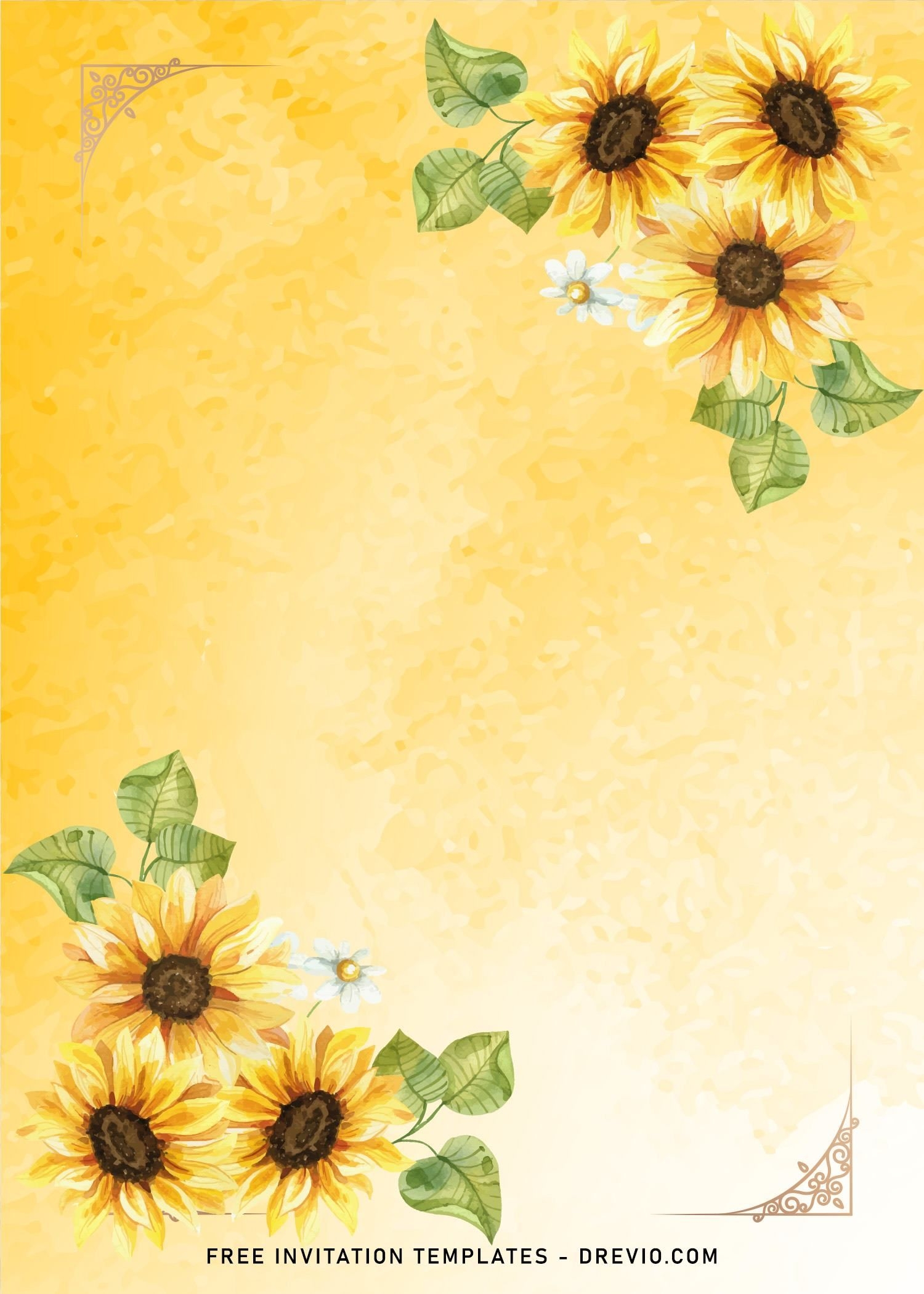 Free Sunflower Wedding Invitation Templates Jenniemarieweddings