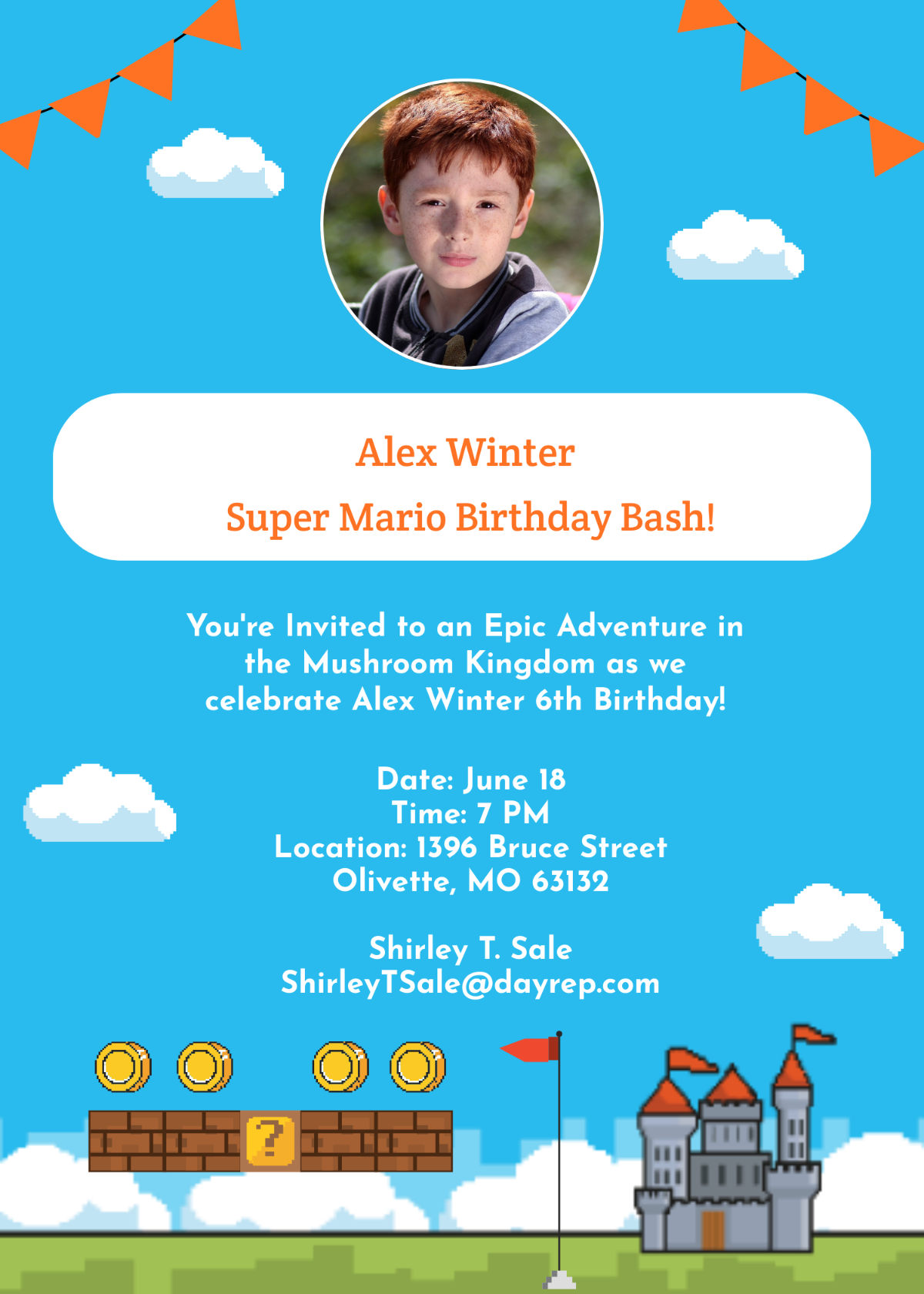Free Super Mario Birthday Invitation Template To Edit Online