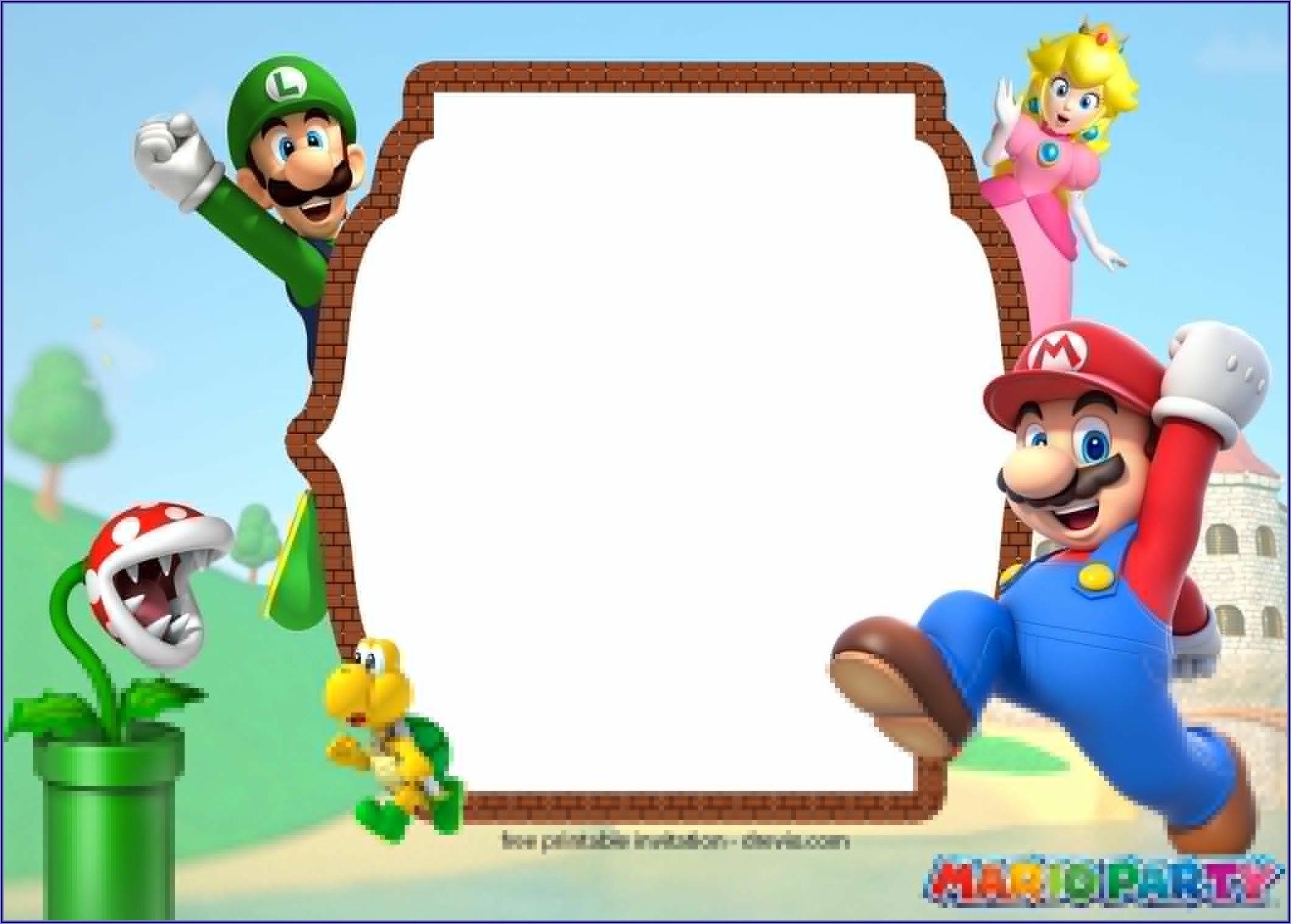 free mario bros invitation templates