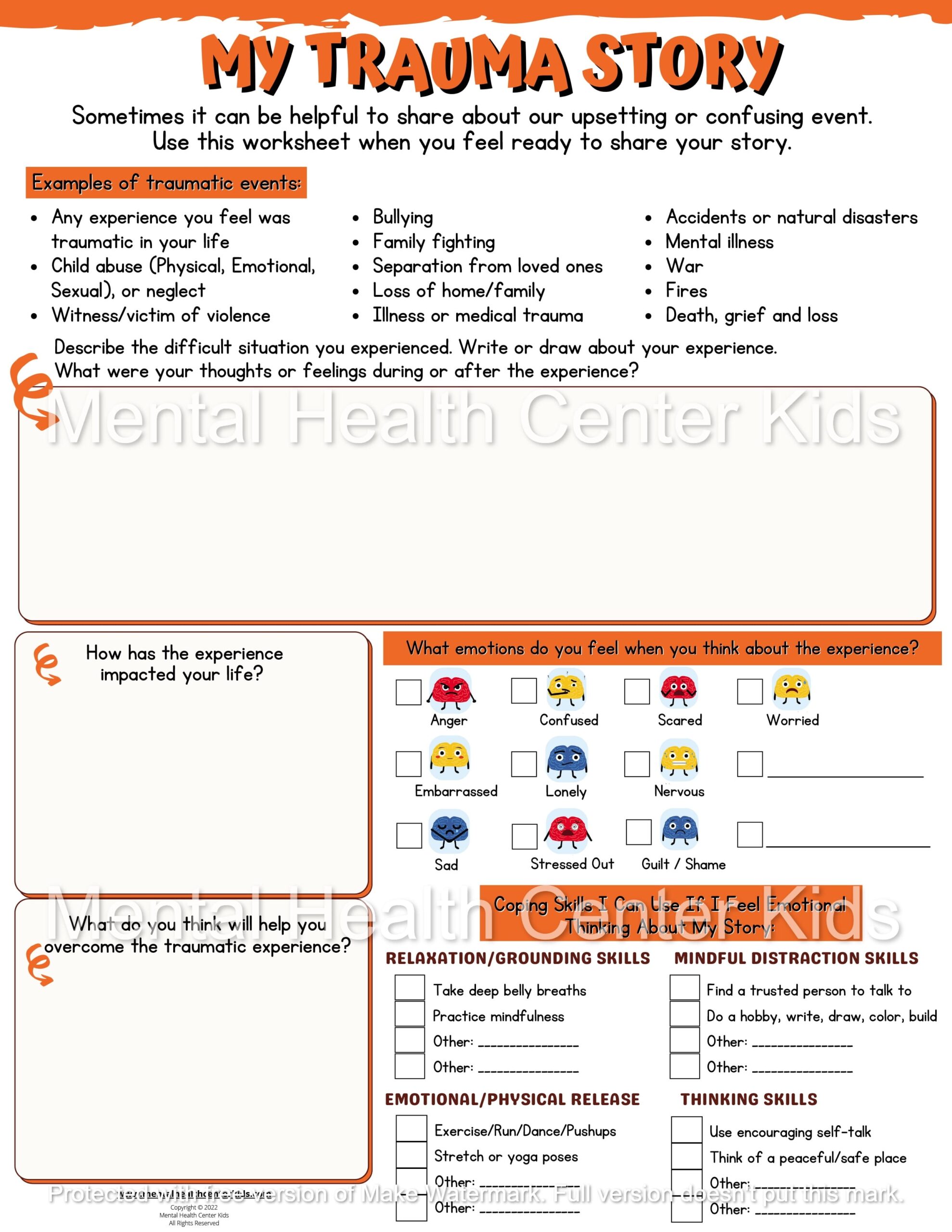 Free Trauma Worksheets For Adults Healing Resources For Mental Well being