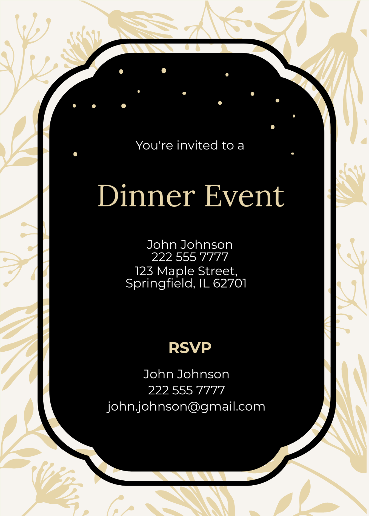 family dinner invitation template