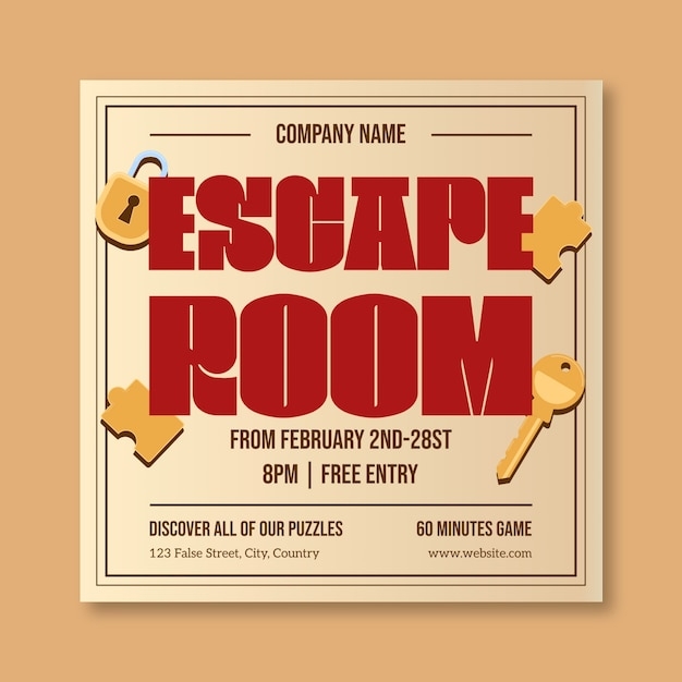 escape room invitation free template