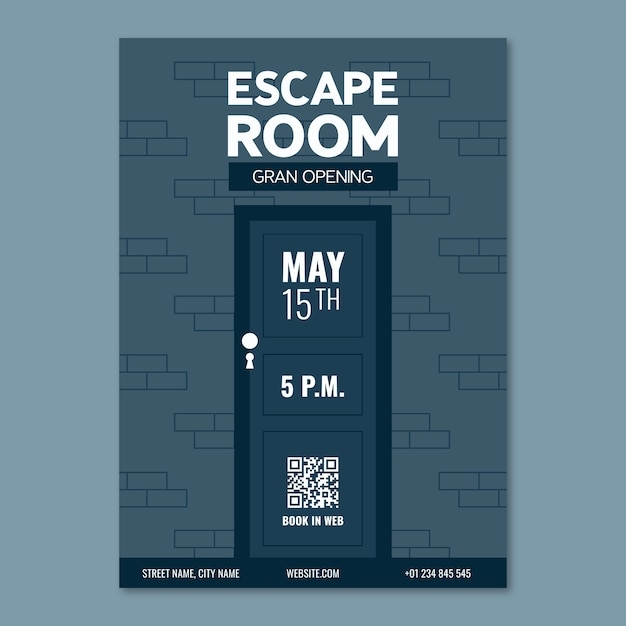 Free Vector Escape Room Invitation Template