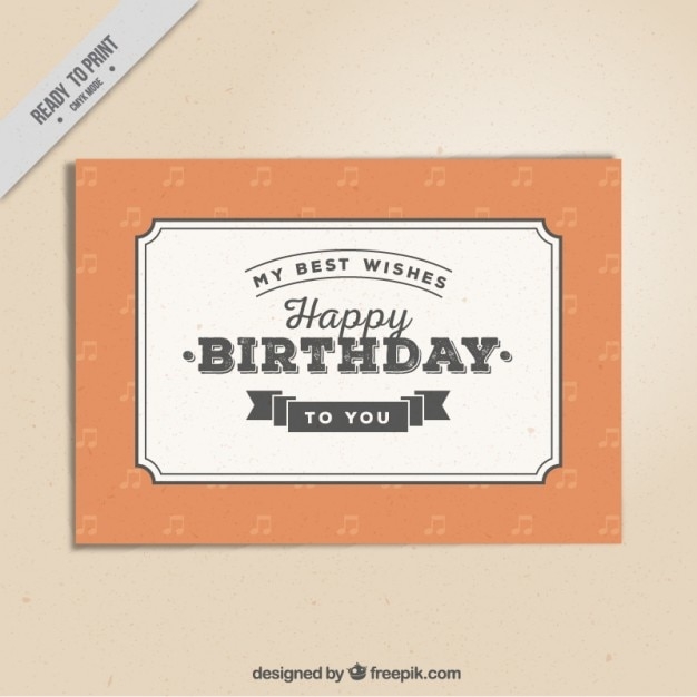 Free Vector Vintage Birthday Card Worksheets Library