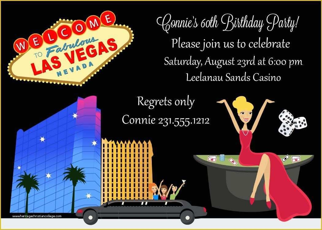 Free Vegas Themed Invitation Templates Of Casino Birthday Invitations 