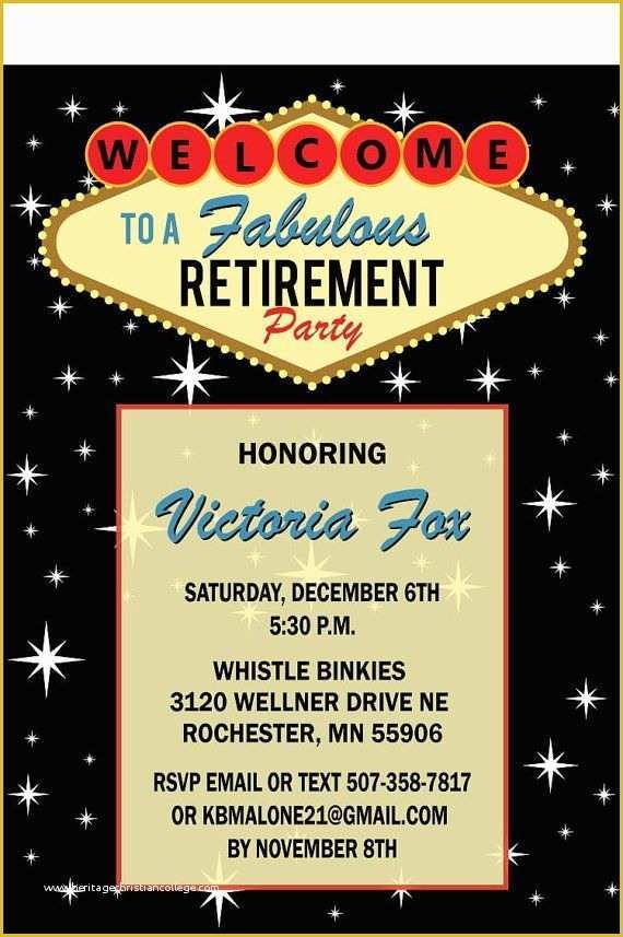 Free Vegas Themed Invitation Templates Of Las Vegas Retirement 
