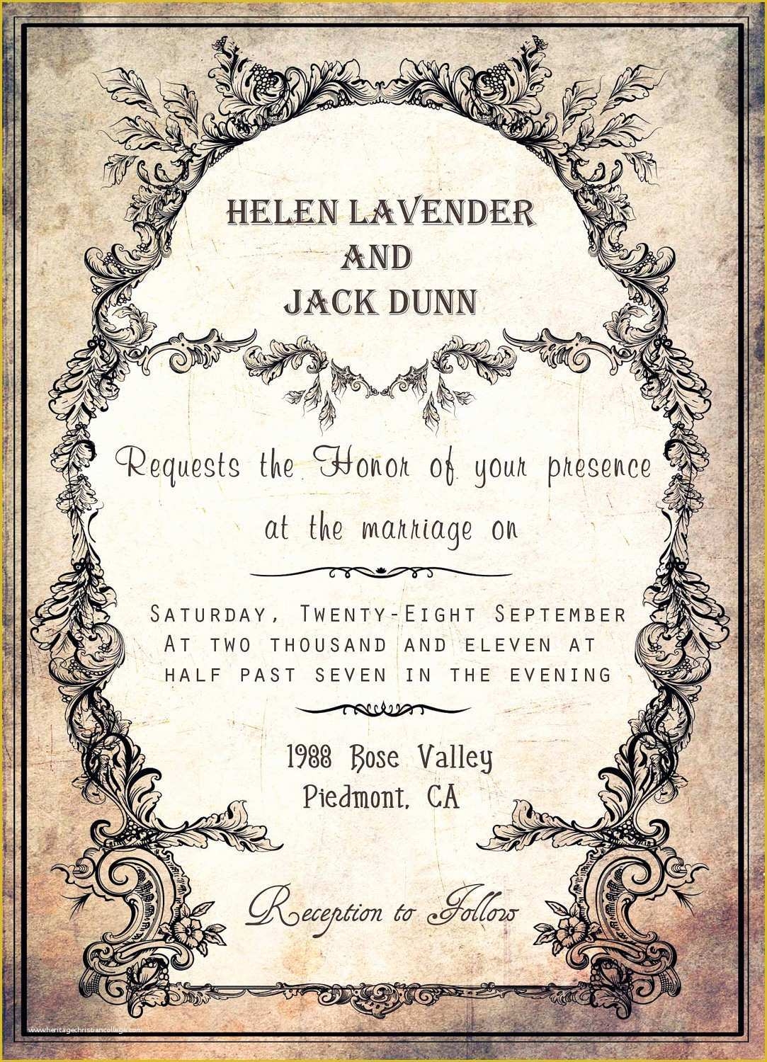 Free Vintage Wedding Invitation Templates Of Silver Wedding Invitations 