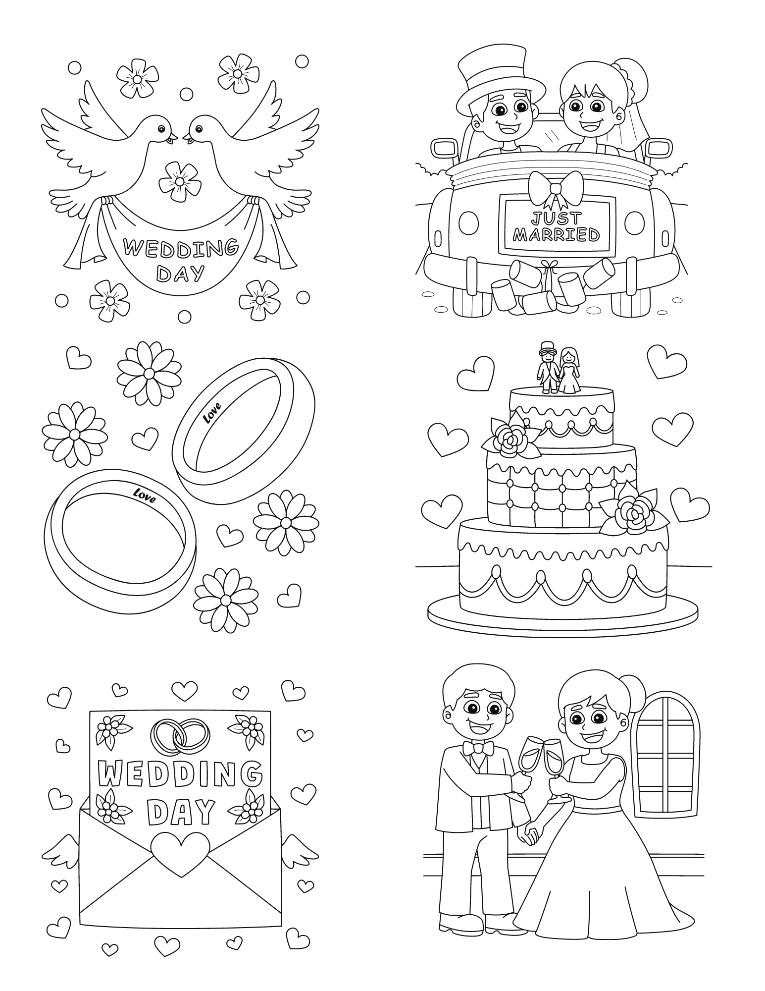 Free Wedding Printable Coloring Pages Add A Personal Touch To Your