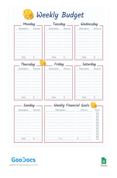 printable weekly budget worksheet free