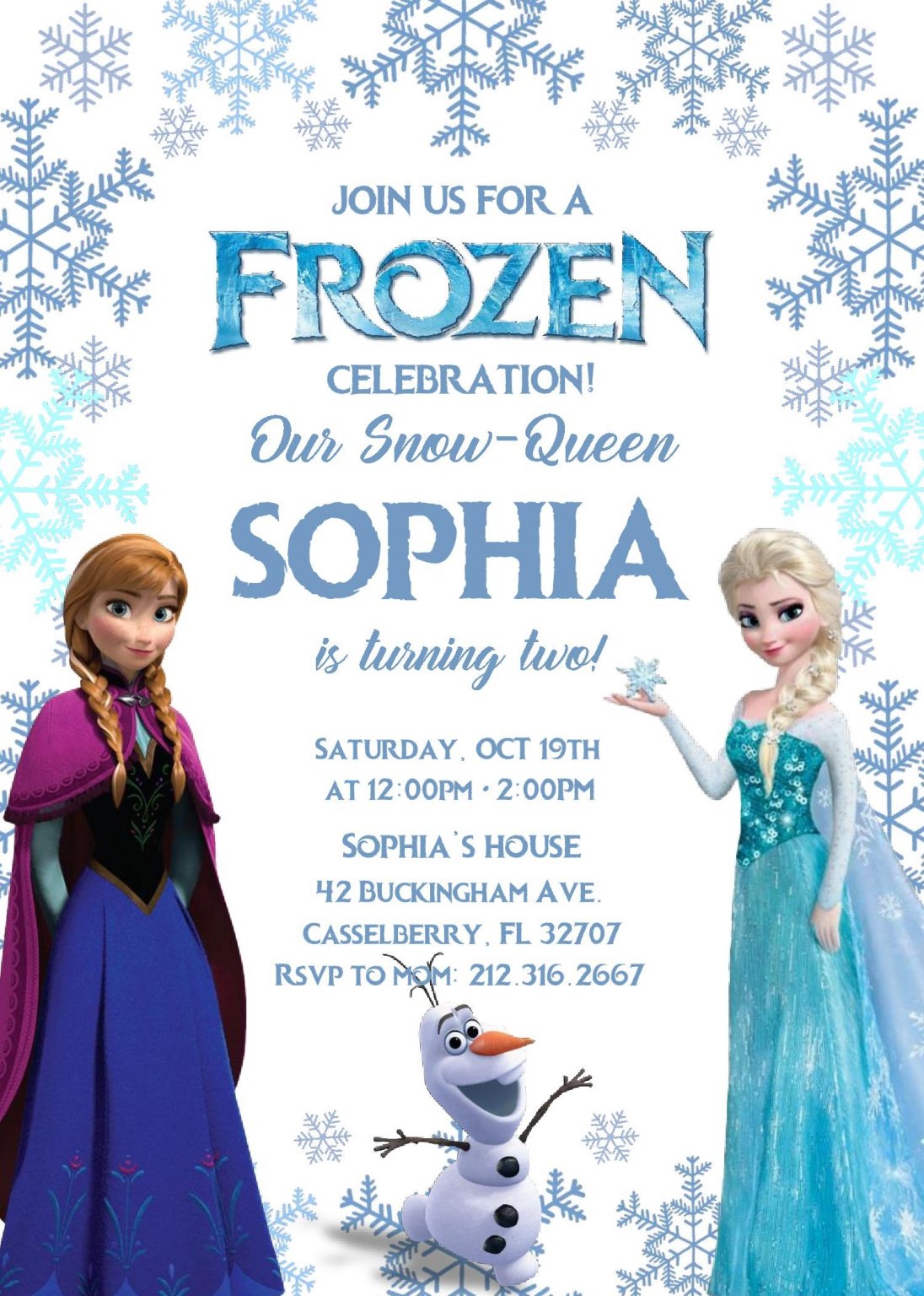 free frozen birthday invitation templates