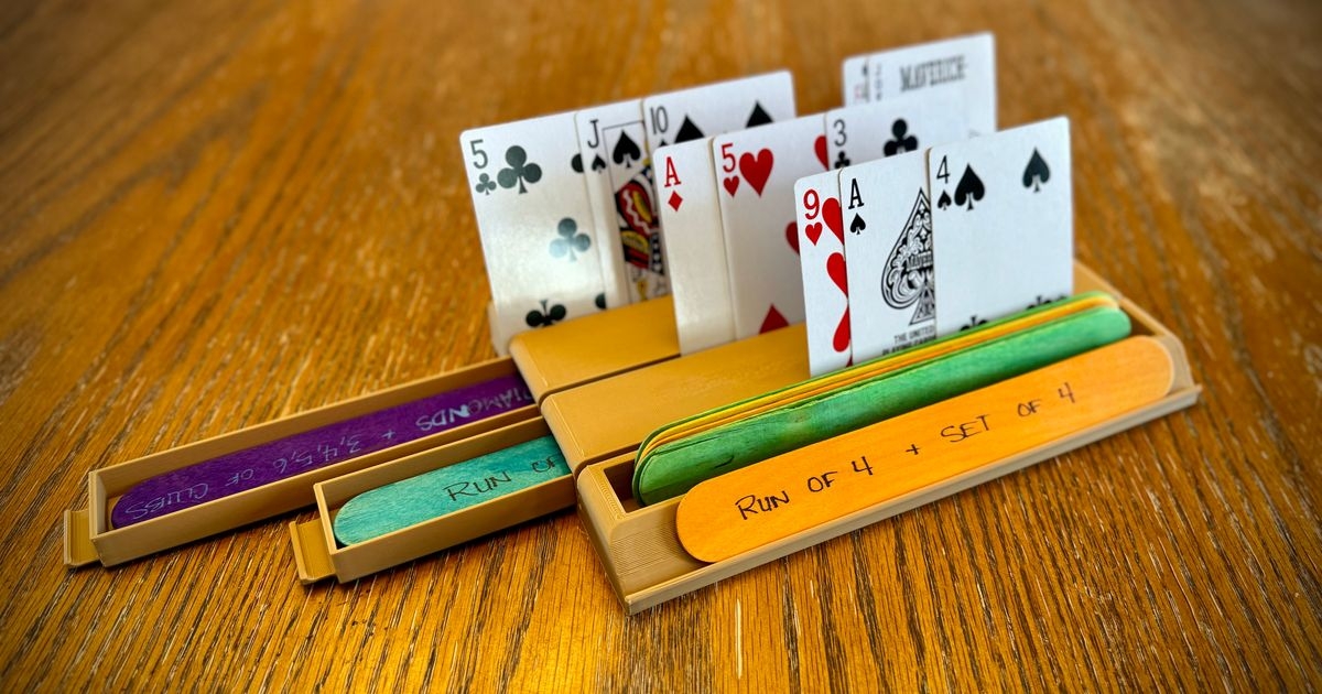 Frustration Rummy Sticks Card Game Organizer By LayerLogic3D 