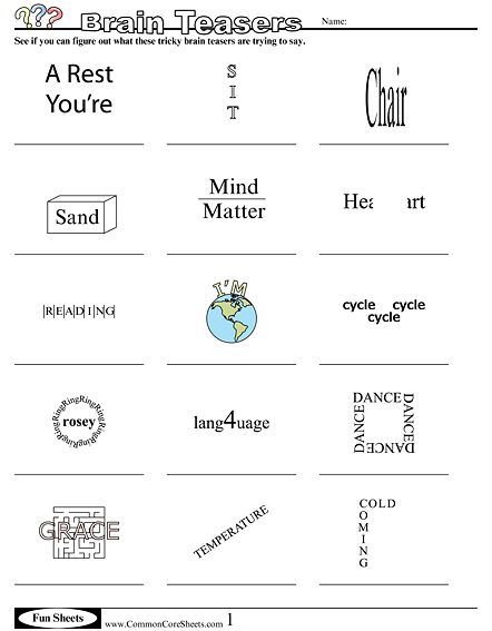 Fun Worksheets For Middle School
